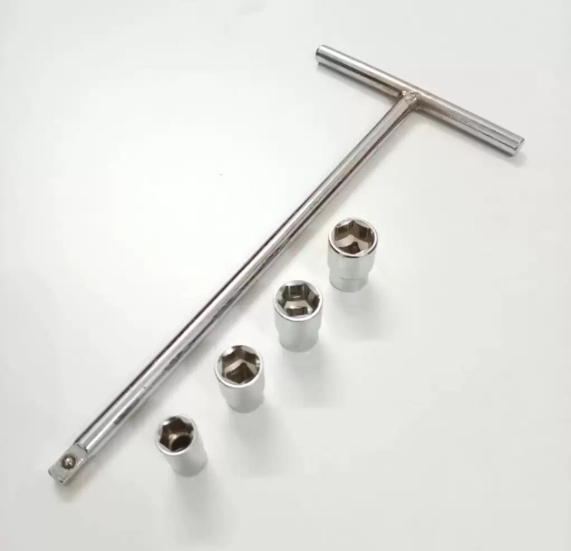 JK Sales 1/4" Drive T-Handle with 4 sockets of (8, 10, 11, 12 mm) Socket Set(Pack of 5)