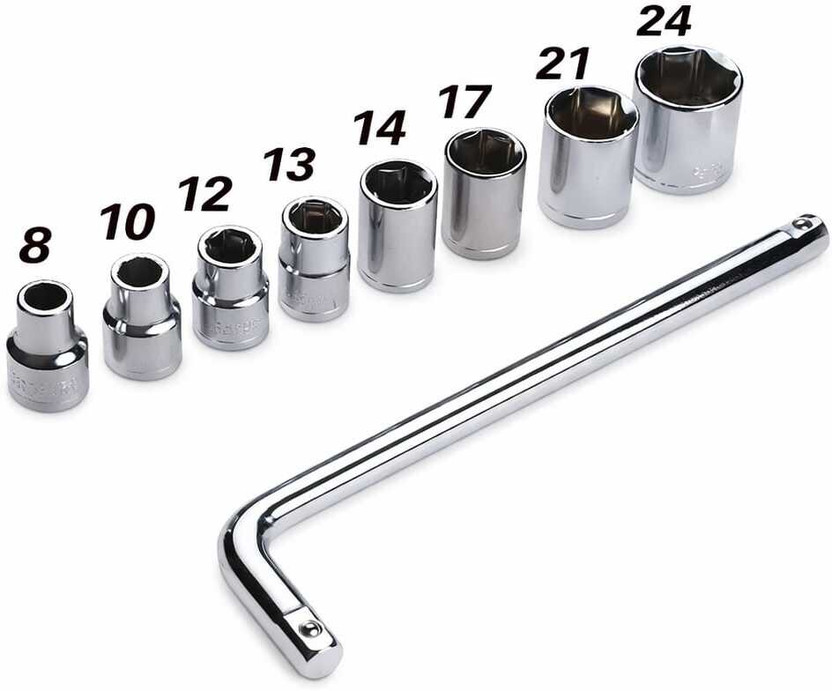 alcor 10 Peace Socket Wrench Set With L Type Handle Socket Set(Pack of 1)