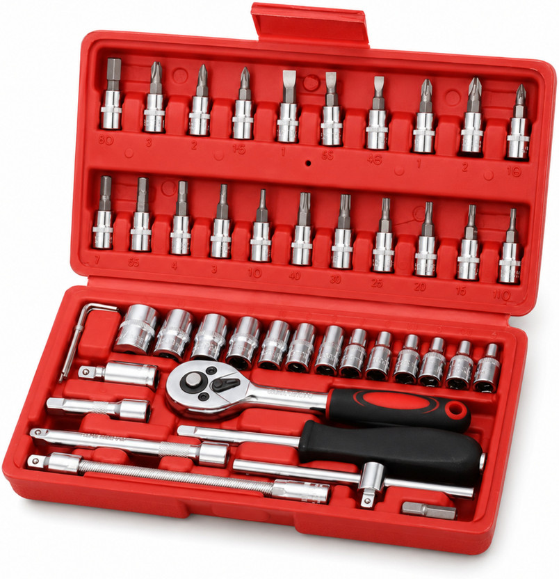 kkimportant kkimportant 46 in 1 Multi-Purpose Socket Wrench Repair Tool Set Socket Set(Pack of 1) - Flipkart Deal