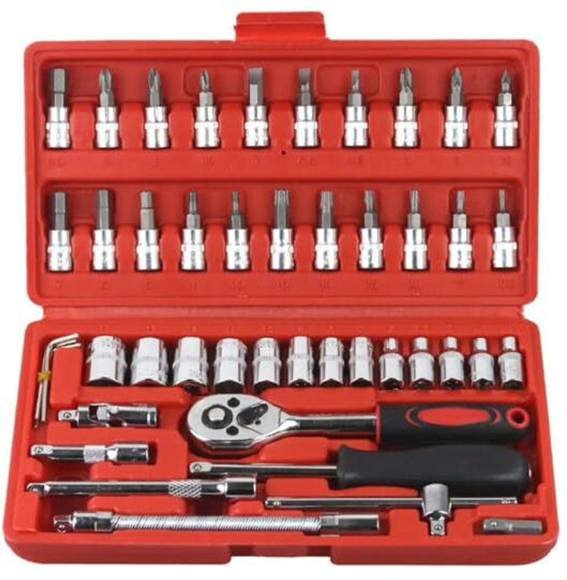 SADRUCHI 46-Piece Multipurpose Tool Kit Set with Ratchet, Sockets, Bits & Wrenches Socket Set(Pack of 46)