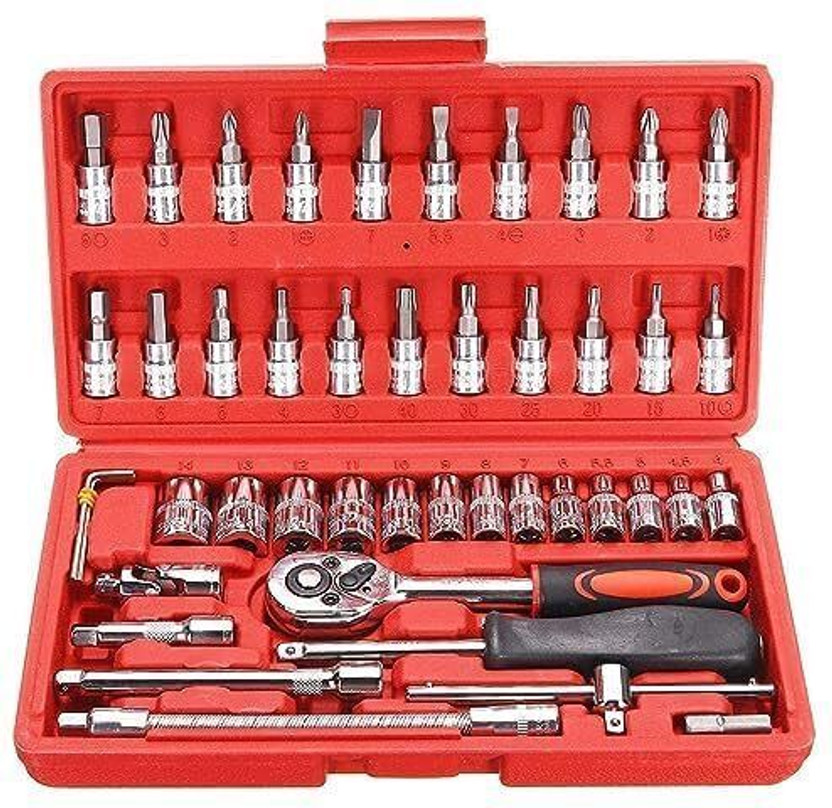 ANK DYNAMICS 46 in 1 Tool Kit/Screwdriver/Multi-Purpose tool Case set Socket Set(Pack of 1)