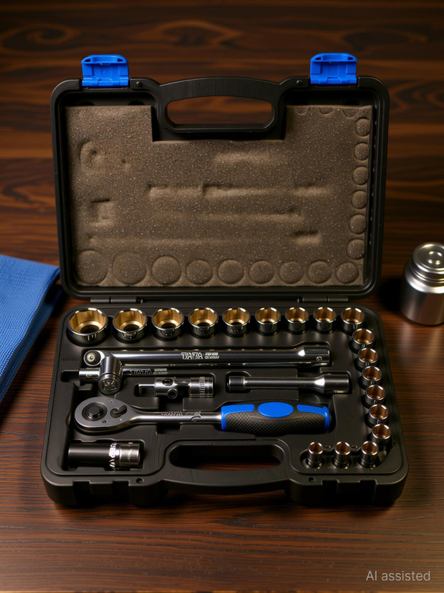 TATA AGRICO 24 in 1 Combinational Ratchet Socket Set, Hand Tool Kit For Repairing Work Socket Set(Pack of 1)