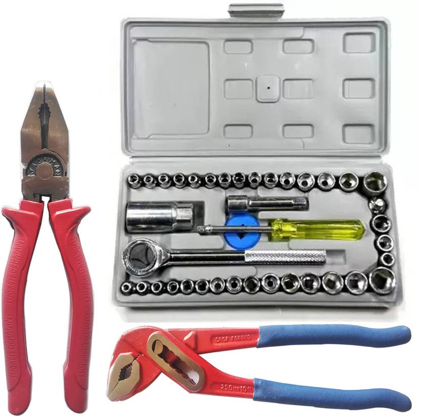 Shri Diamond 40 Pc Multipurpose Socket Set With A Plier & Pipe Wrench