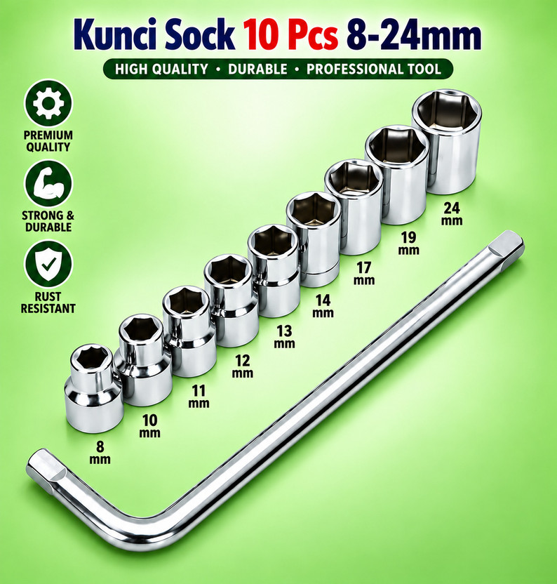 Zeno Zeno volt 10 Pieces Hand Tools Wrench Set Spanner Set Tool Kit Socket Set(Pack of 1) - Flipkart Deal