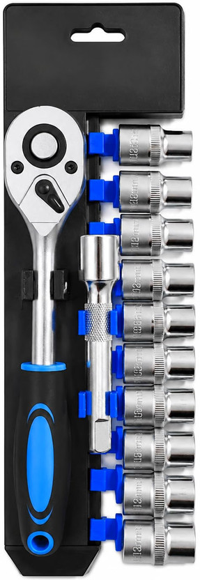 Inditrust Inditrust 12Pc Hand Tool Kit for Car Bike Mechanic Garage & Home Repair Socket Set(Pack of 1) - Flipkart Deal