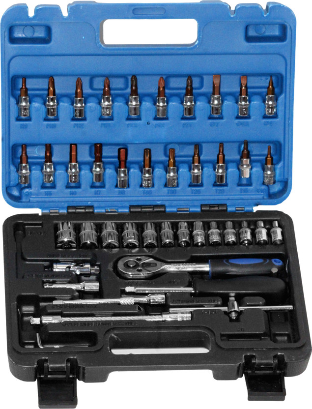 Digital Craft 46PCS 1/4 Ratchet Socket Set CR-V Tool Kit for Car Repair Garage Use Case Handy! Socket Set(Pack of 1)