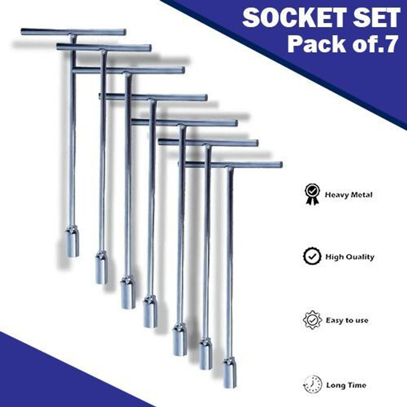 cvix UD1225 STEEL T SPANNER - 8MM, 10MM, 11MM, 12MM, 13MM, 14MM, 15MM. ALL IS BEST Socket Set(Pack of 7)