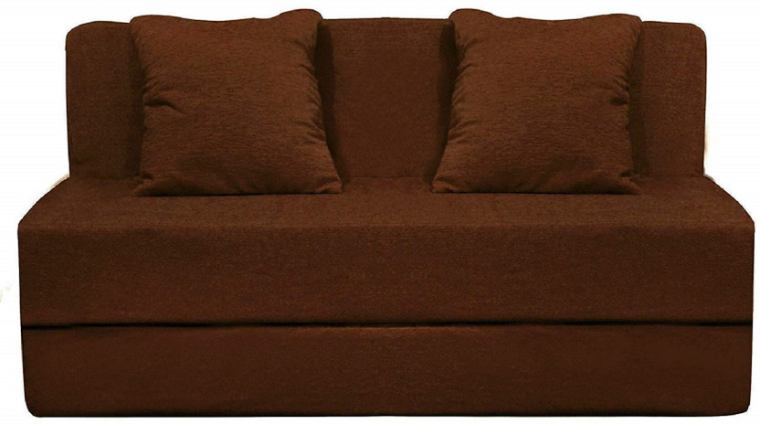 Chilli Billi 2 Cushions 3 Seater 2 Seater Double Foam Fold Out Sofa Cum Bed(Finish Color - Brown Delivery Condition - Pre-assembled)