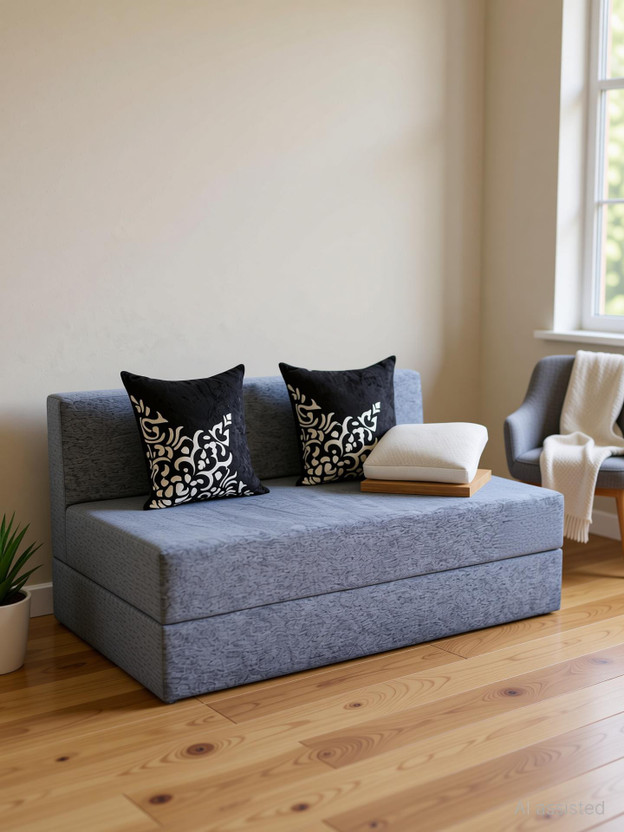 Friends Fit Life sofa bed 2 Seater Double Foam Fold Out Sofa Cum Bed(Finish Color - Grey Delivery Condition - Pre-assembled)