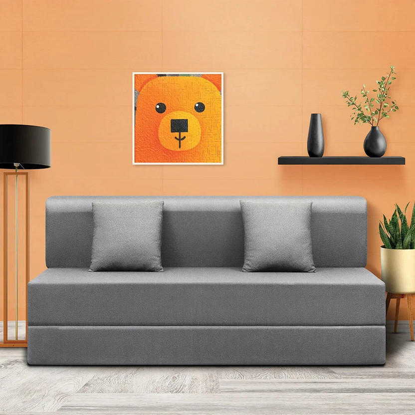 Sleepyhead Napster Sofa Cum Bed 3 Seater Double Fold Out Sofa Cum Bed(Finish Color - Graphite Grey Delivery Condition - DIY(Do-It-Yourself))