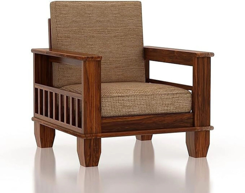 Ganpati Arts Sheesham Wood Maharaja 1 Seater Sofa for Living Room/Home/Office Fabric 1 Seater  Sofa(Finish Color - Maharaja-Natural, DIY(Do-It-Yourself))