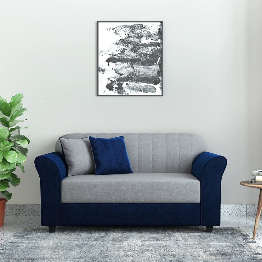 CHANDRIKA ENTERPRISES Contemporary Fabric 2 Seater  Sofa(Finish Color - BLUE AND GREY, Pre-assembled)