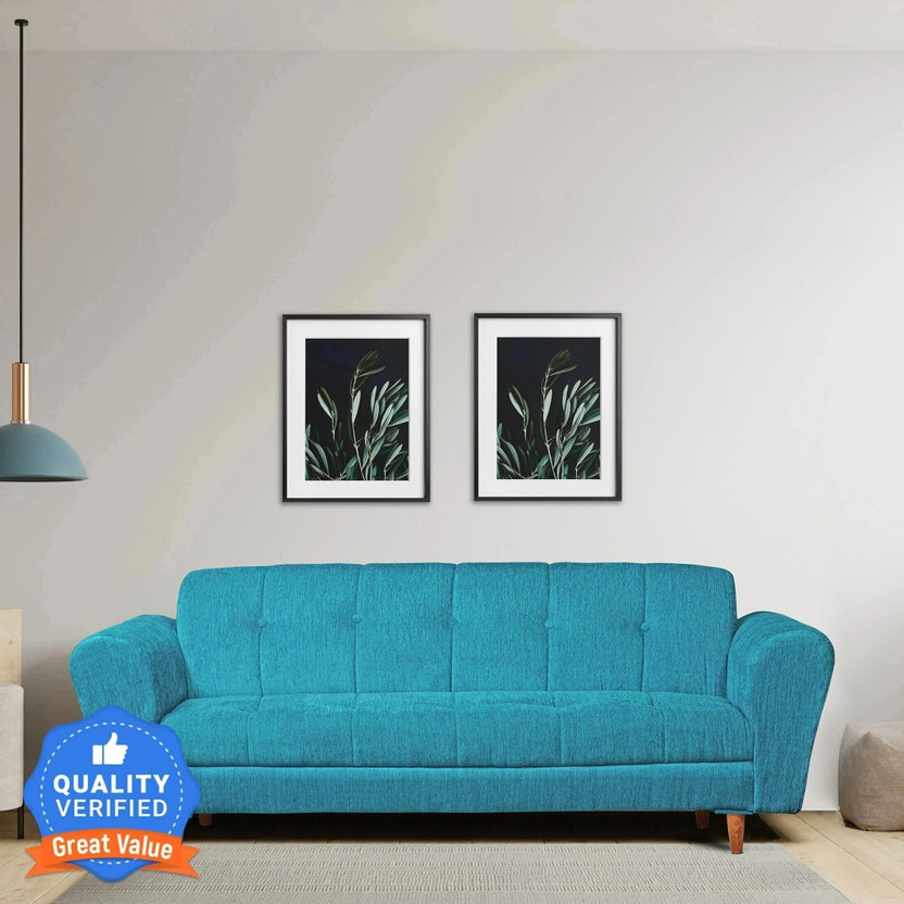Seventh Heaven Milan, Extra Spacious, Chenille Molfino Fabric 3 Seater  Sofa(Finish Color - Sky Blue, DIY(Do-It-Yourself))