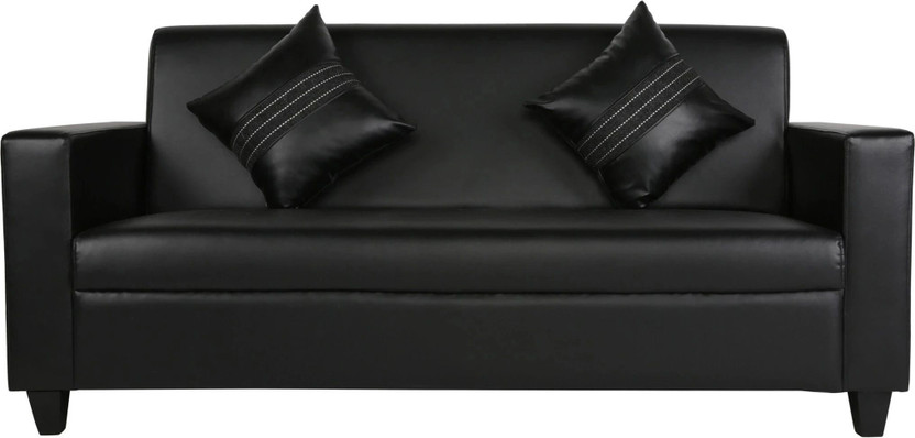 Flipkart Perfect Homes Crete Fabric 3 Seater  Sofa(Finish Color - Black, DIY(Do-It-Yourself))