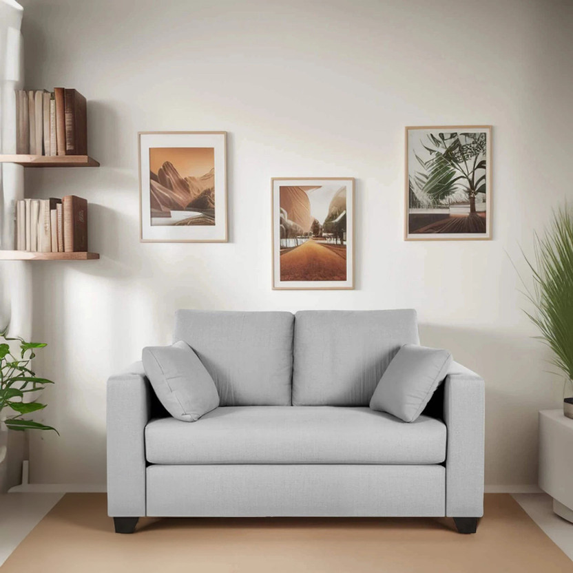 Mintwud from Pepperfry BIngo Fabric 2 Seater  Sofa(Finish Color - Grey Colour, Knock Down)