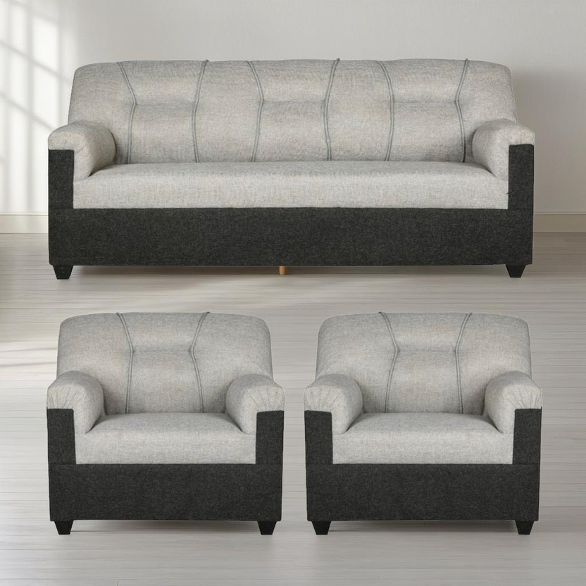Fusion Furniture Factory 105 Fabric 5 Seater  Sofa(Finish Color - Dark and light grey, DIY(Do-It-Yourself))