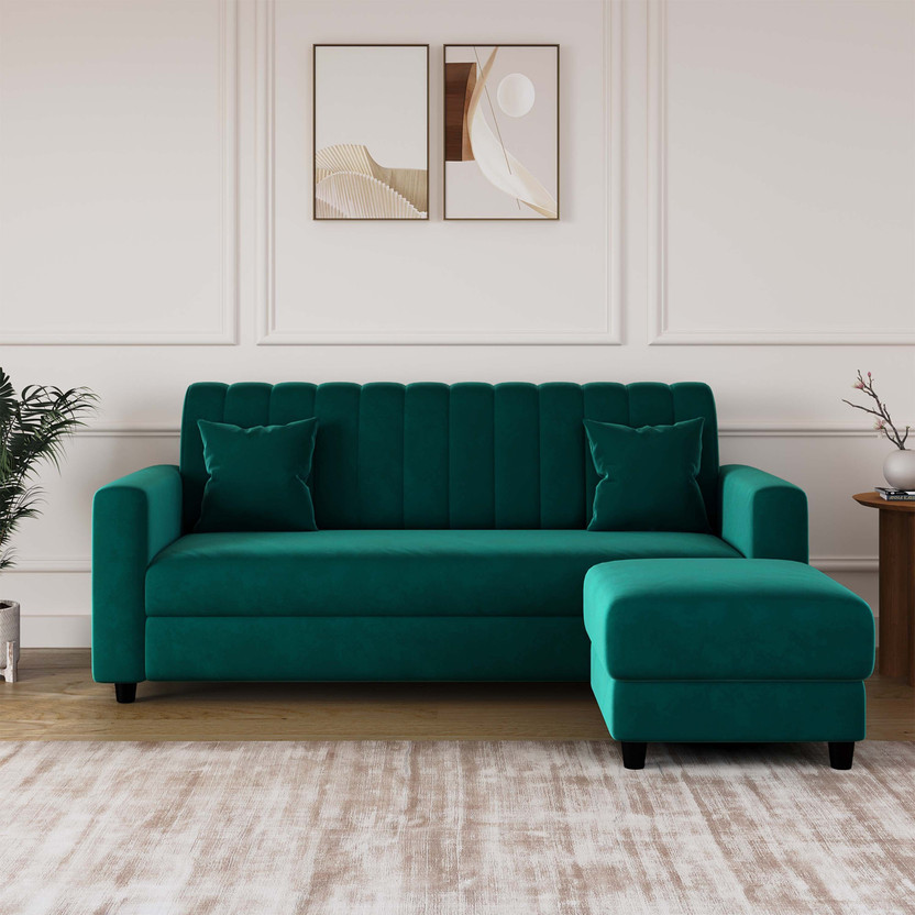 RM RM HOME Luna Fabric 4 Seater  Sofa(Finish Color - Teal, DIY(Do-It-Yourself)) - Flipkart Deal