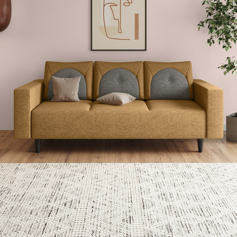 Interio by Godrej Cresco Premium Quality Fabric 3 Seater  Sofa(Finish Color - Camel, Knock Down)