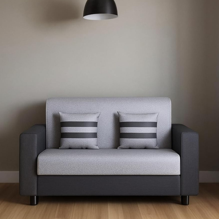 Kendalwood Furniture Fabric 2 Seater  Sofa(Finish Color - Grey & Black, Pre-assembled)