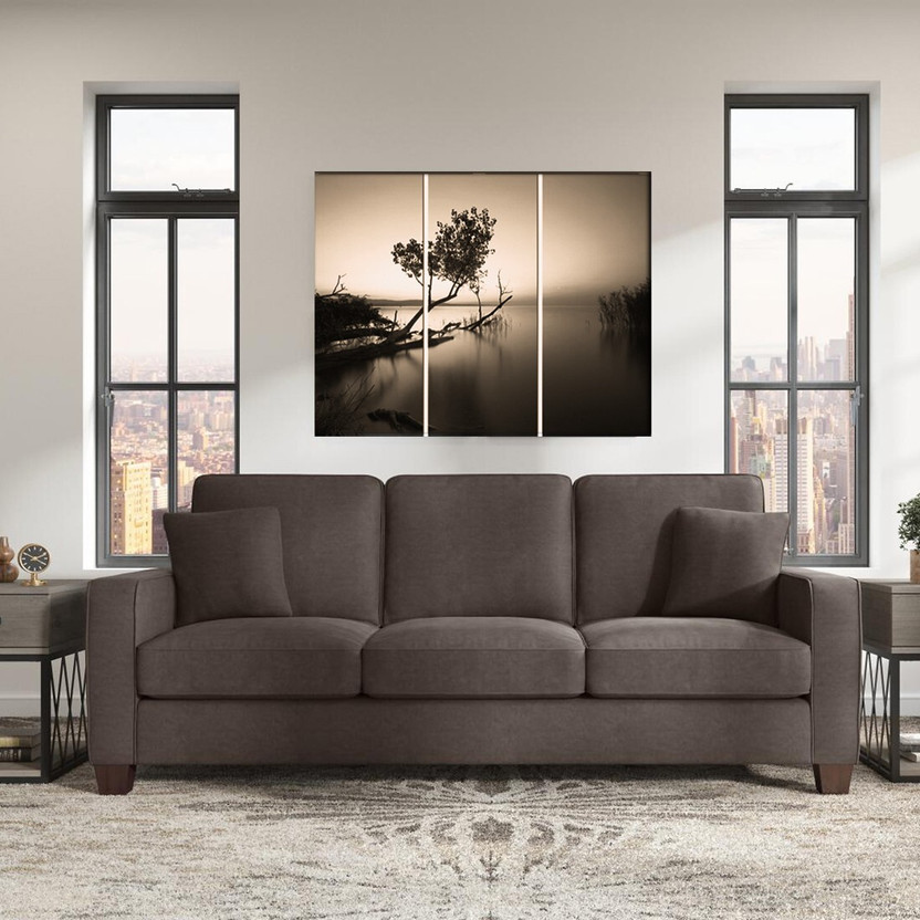 Torque Moscow 3 Seater Fabric Sofa For Living Room - Brown Fabric 3 Seater  Sofa(Finish Color - Brown, DIY(Do-It-Yourself))