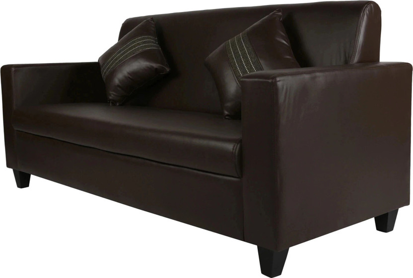 Flipkart Perfect Homes Crete Fabric 3 Seater  Sofa(Finish Color - Dark Brown, DIY(Do-It-Yourself))
