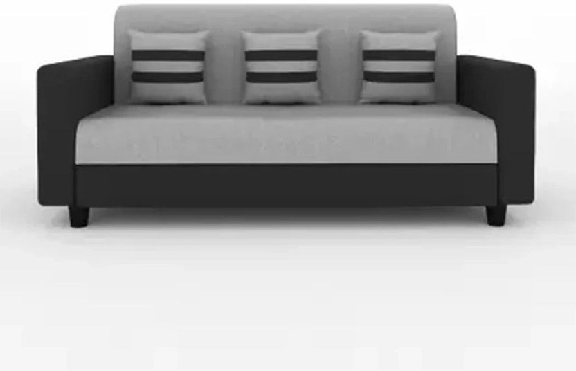 LIVEWELL Premium Quality Jute Fabric 3 Seater  Sofa(Finish Color - Grey Black, DIY(Do-It-Yourself))
