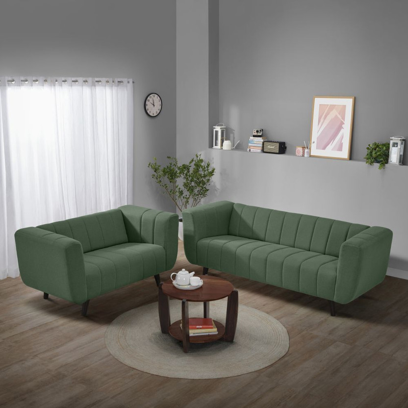 Sleepyhead Kiki Fabric 3 + 2 Sofa Set(Sapling Green, DIY(Do-It-Yourself))