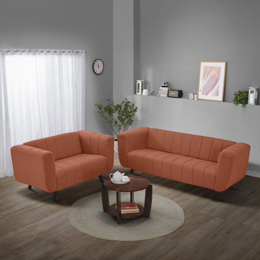 Sleepyhead Kiki Fabric 3 + 2 Sofa Set(Lava Orange, DIY(Do-It-Yourself))