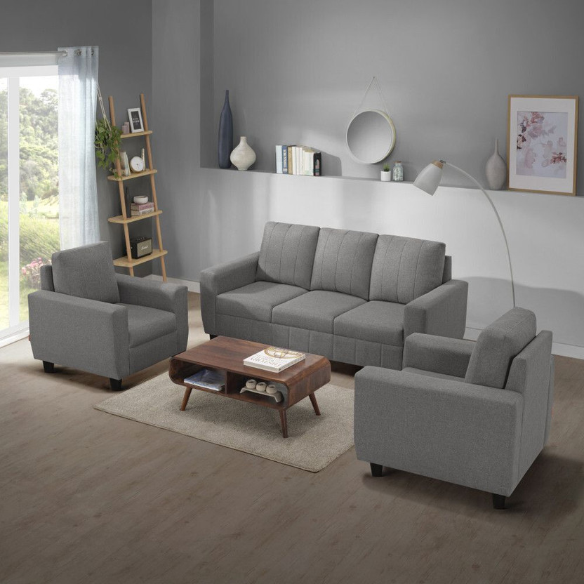 Sleepyhead Bae Fabric 3 + 1 + 1 Sofa Set(Stone Grey, DIY(Do-It-Yourself))
