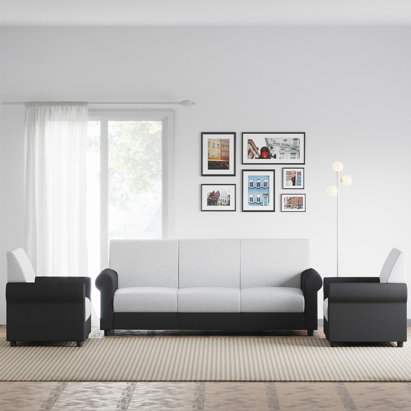 WESTIDO Fabric 3 + 1 + 1 Sofa Set(Black grey, DIY(Do-It-Yourself))