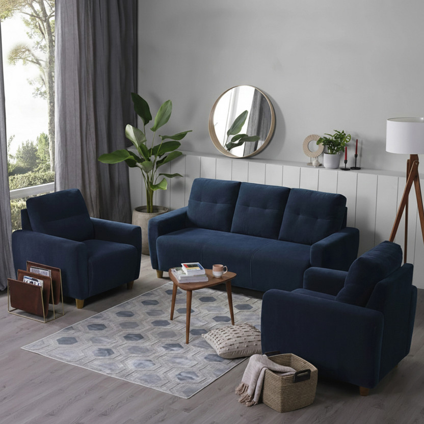 Sleepyhead Yolo Fabric 3 + 1 + 1 Sofa Set(Berry Blue, DIY(Do-It-Yourself))