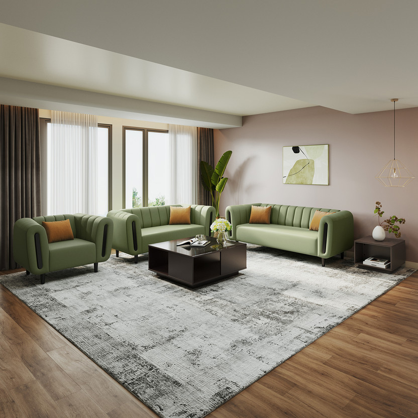 Interio Interio by Godrej Paramount Fabric 3 + 2 + 1 Sofa Set(Green, Knock Down) - Flipkart Deal