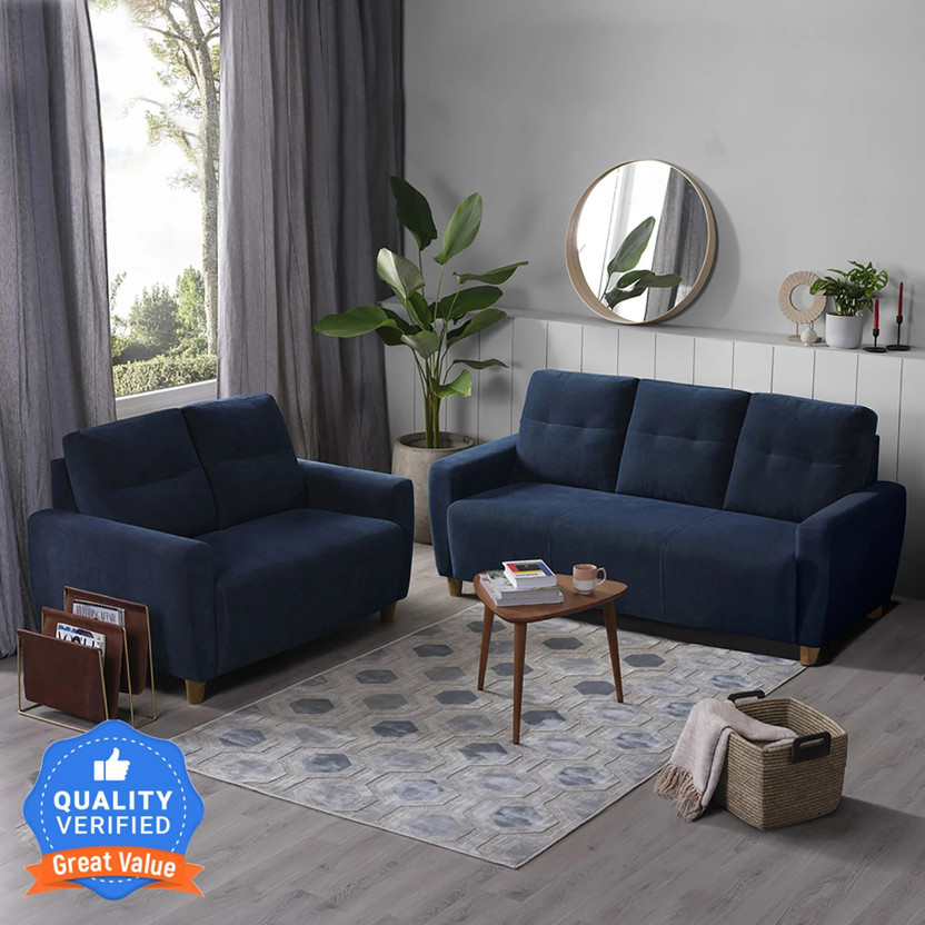 Sleepyhead Yolo Fabric 3 + 2 Sofa Set(Berry Blue, DIY(Do-It-Yourself))