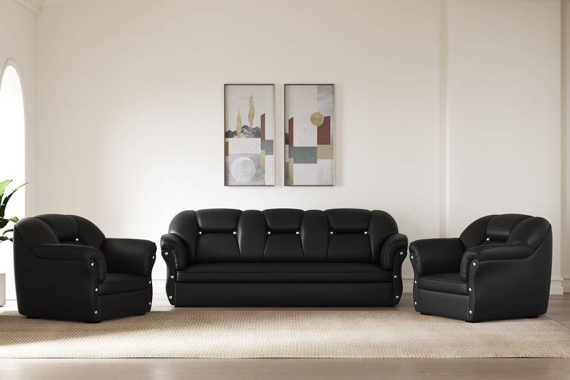 Flipkart Perfect Homes BELLA Leatherette 3 + 1 + 1 Sofa Set Price in