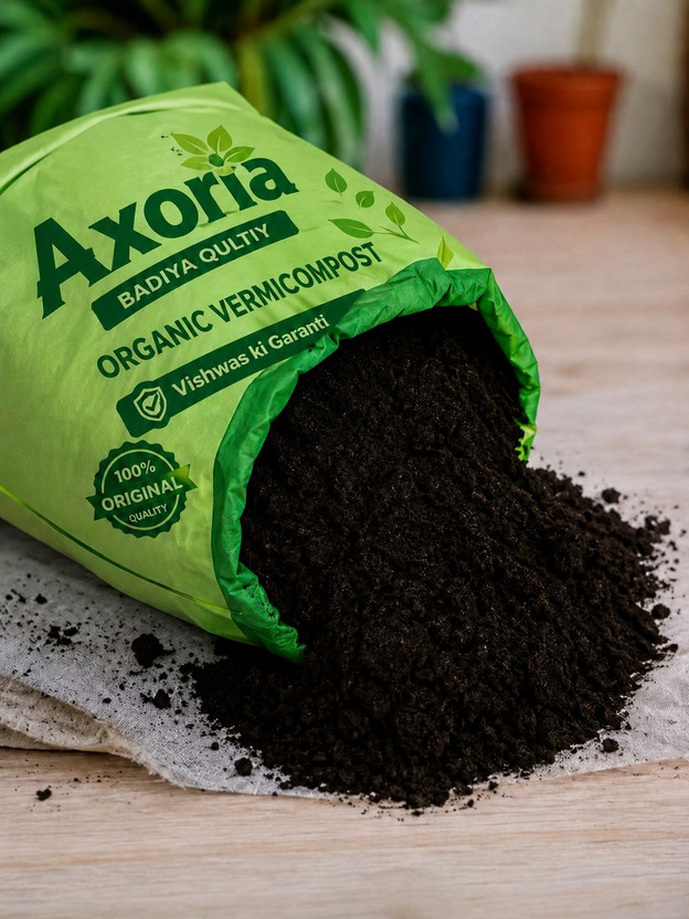 Axoria Organic vermicompost plants garden farming -15kg naturals Manure, Potting Mixture, Soil, Fertilizer(15 kg, Powder)