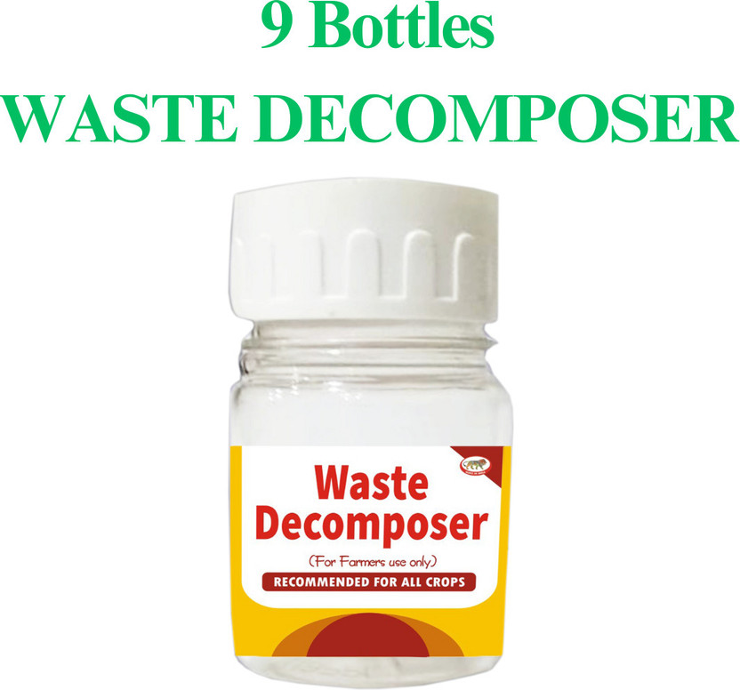 agri Waste Decomposer (Pack of 9) NCOF Certified Waste Decomposer Organic Bottles Manure(0.54 kg, Cake)