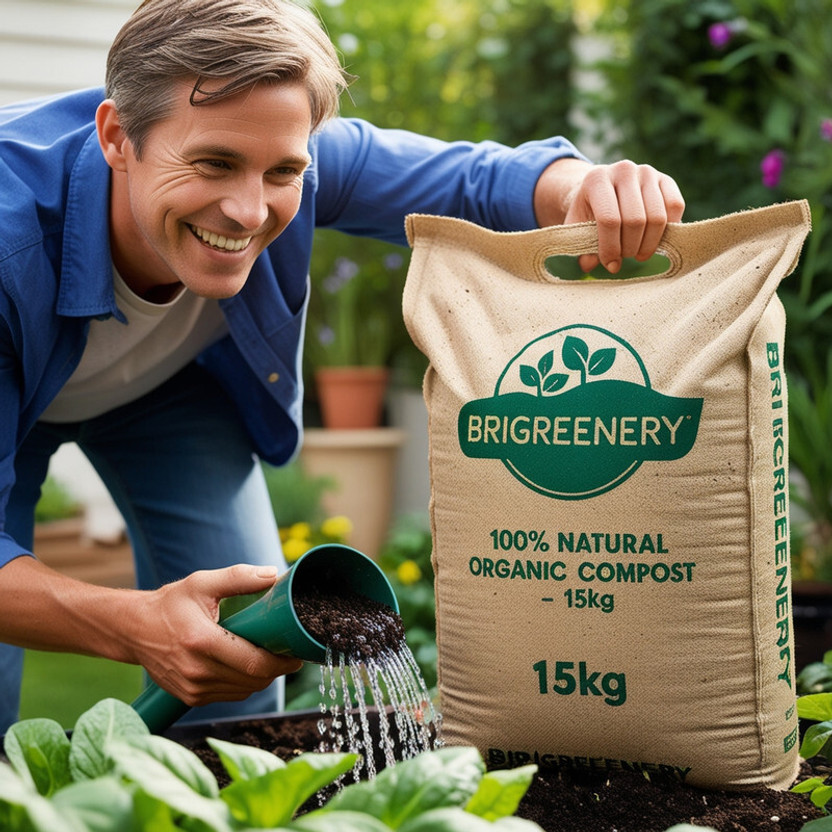 BriGreenery Organic Vermicompost for Flower Pots & Plants – 15 Kg Manure(15 kg, Powder)
