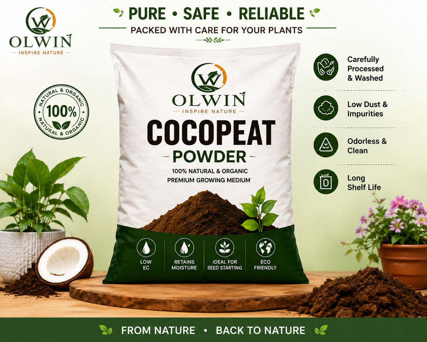 Olwin Olwin Premium Cocopeat Block 5KG Fertilizer, Husk, Manure, Pesticide, Potting Mixture, Soil(5 kg, Powder) - Flipkart Deal