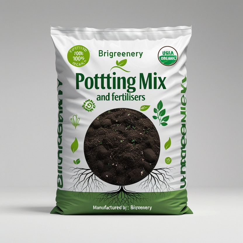 BriGreenery Organic Potting Soil Manure 50kg – For Flowering Plants & Vegetables Potting Mixture(50 kg, Powder)