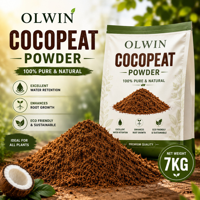 Olwin Premium Cocopeat Powder 7KG Fertilizer, Husk, Manure, Pesticide, Potting Mixture, Soil(7 kg, Powder)