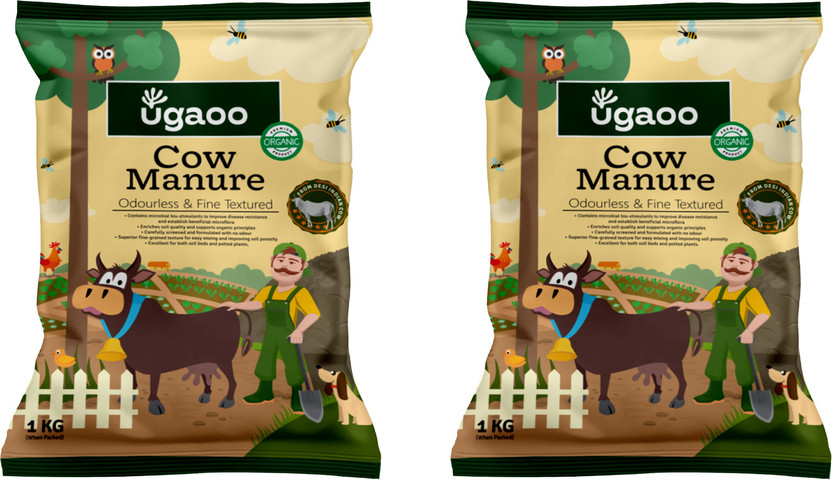 UGAOO Cow Dung Manure Fertilizers for Plants & Home Gardening Manure(2 kg, Powder)