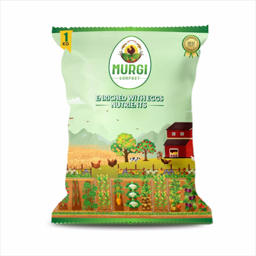 Murgi Compost Potting Soil Mix for Plants Crops Compost Khad Fertilizer for Home Garden Manure(1 kg, Powder)