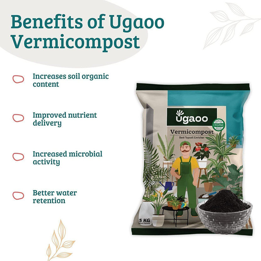 UGAOO Organic Vermicompost Fertilizer Manure For Plants Fertilizer(2 kg, Powder)