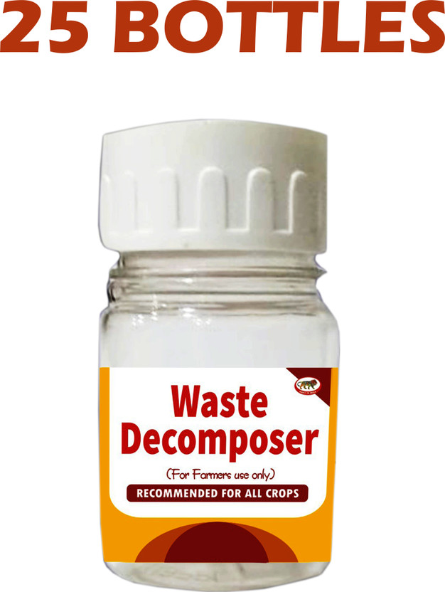 Farmer Friend Waste Decomposer 25 Bottles | WDC Organic Bio Waste for Agriculture, Gardening Potting Mixture(0.75 L, Cake)