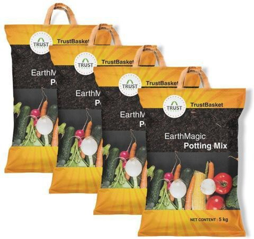 TrustBasket Premium Enriched Organic Earth Magic Potting Soil Mix Fertilizer for Plants - 20Kg Manure(20 kg, Powder)