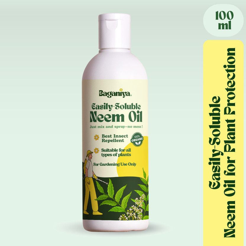 Baganiya Neem Oil for Plants Protection and Home Gardening Fertilizer, Manure, Potting Mixture(0.1 L, Liquid)