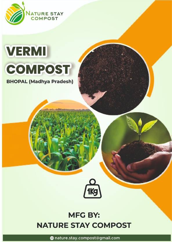 NatureStay Vermi Compost 2 Kg of Pure Natural Organic Cow Dung Dry