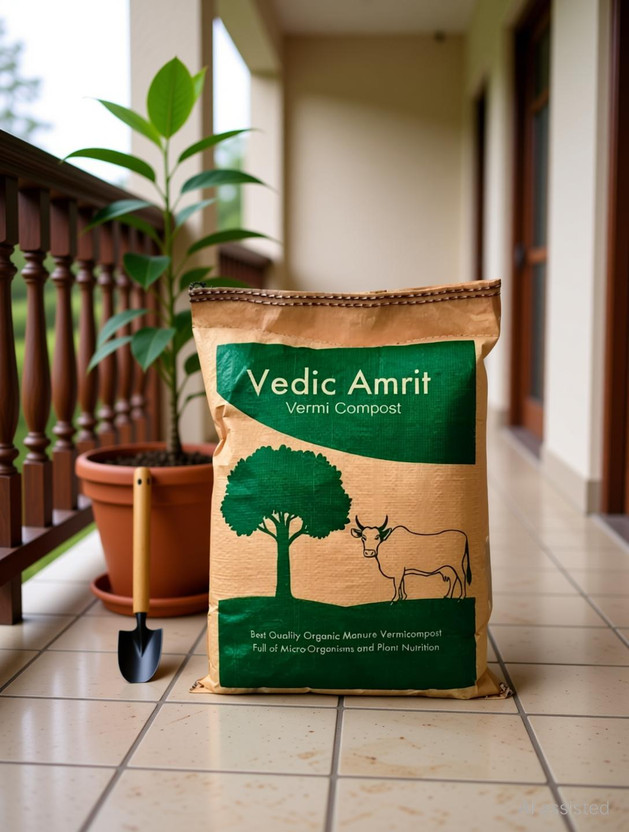 Vedic Amrit Organic Vermicompost Soil Manure Fertilizer, Manure, Potting Mixture, Soil, Husk(5000 g, Powder)