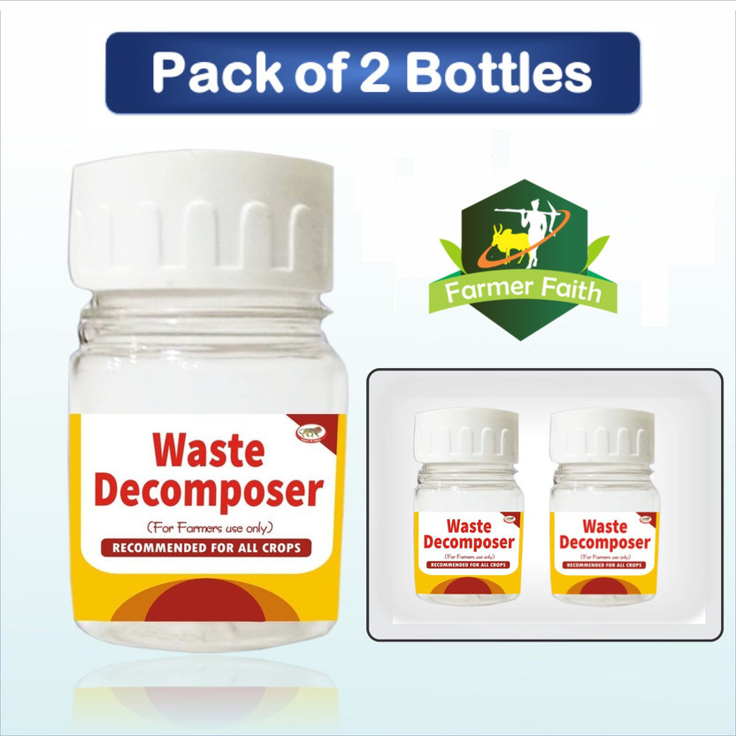 Farmer Faith Waste Decomposer | Bio Organic NCOF Certified | 2 Bottles Pack Potting Mixture(0.12 kg, Cake)