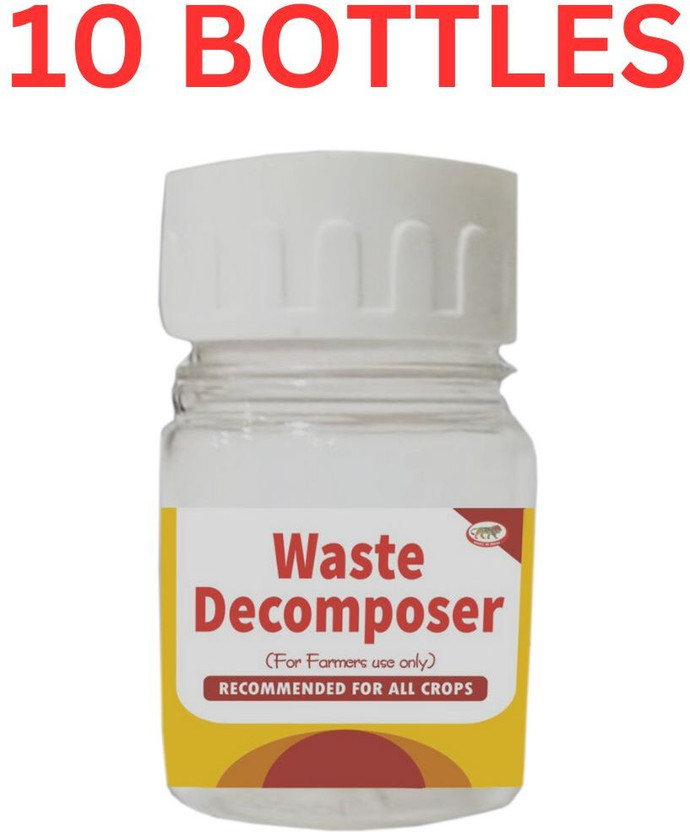 agri Waste Decomposer (Pack of 10) Organic Ncof Decomposer for kitchen compost maker Manure(0.6 L, Cake)